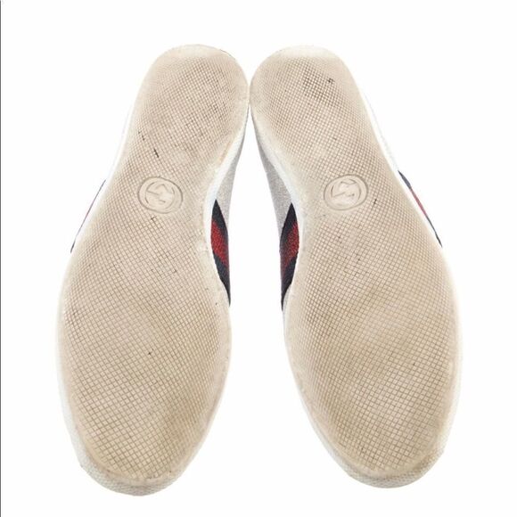 Gucci web silver sneakers size 7.5 - Picture 4 of 13